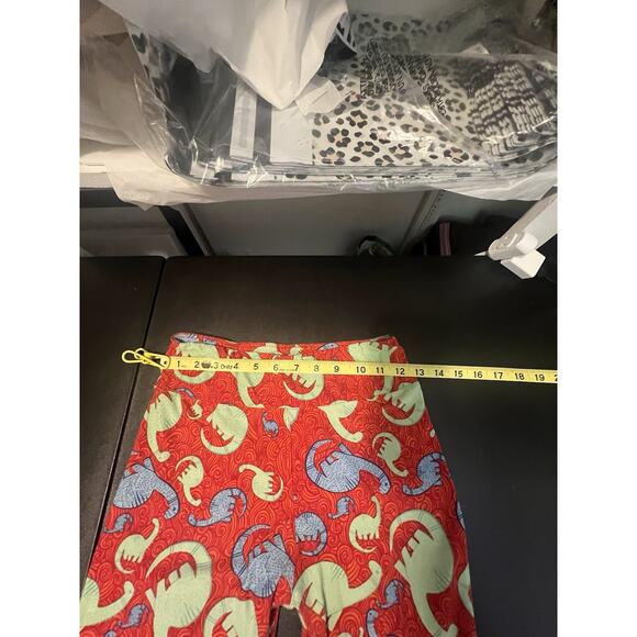 LulaRoe unicorn One Size Red DinosaurThemed Leggings Size 2-12 - Picture 7 of 8